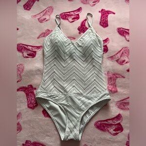 White Crochet One-Piece Swimsuit